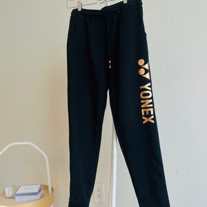 Yonex Black Sweatpants with Gold Logo